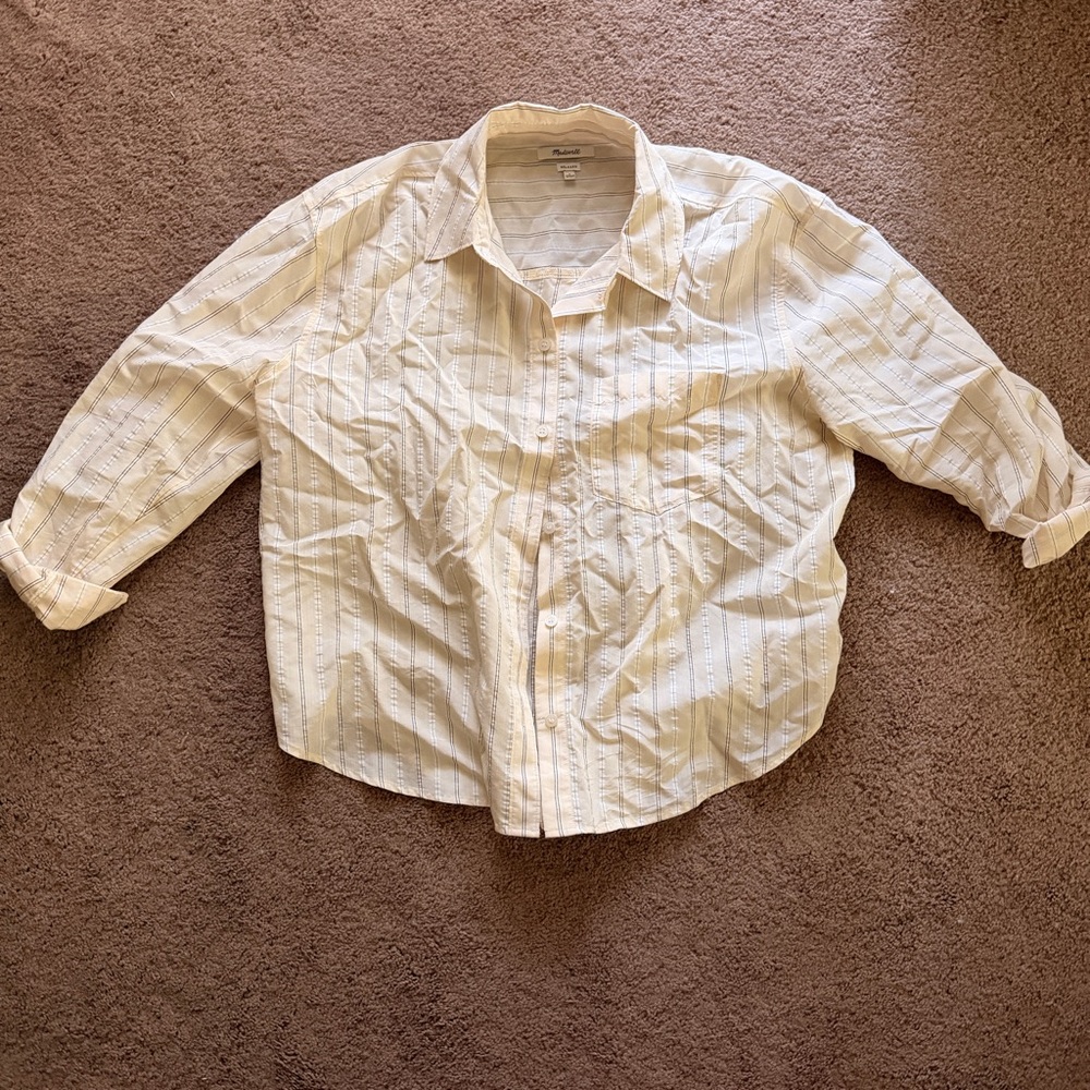 Madewell Relaxed light yellow button up